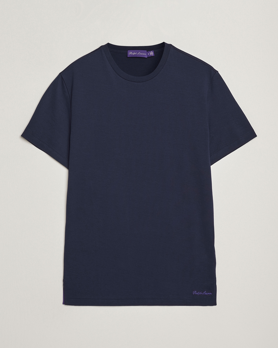 Mies | T-paidat | Ralph Lauren Purple Label | Luxury Cotton T-Shirt Chairman Navy