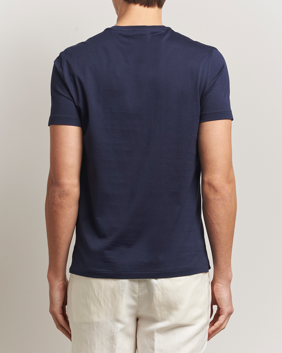 Mies | T-paidat | Ralph Lauren Purple Label | Luxury Cotton T-Shirt Chairman Navy