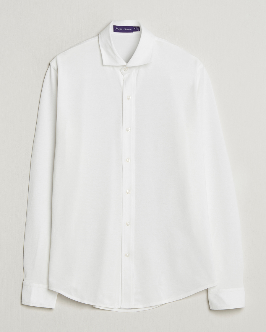 Mies | Kauluspaidat | Ralph Lauren Purple Label | Washed Cotton Pique Shirt White