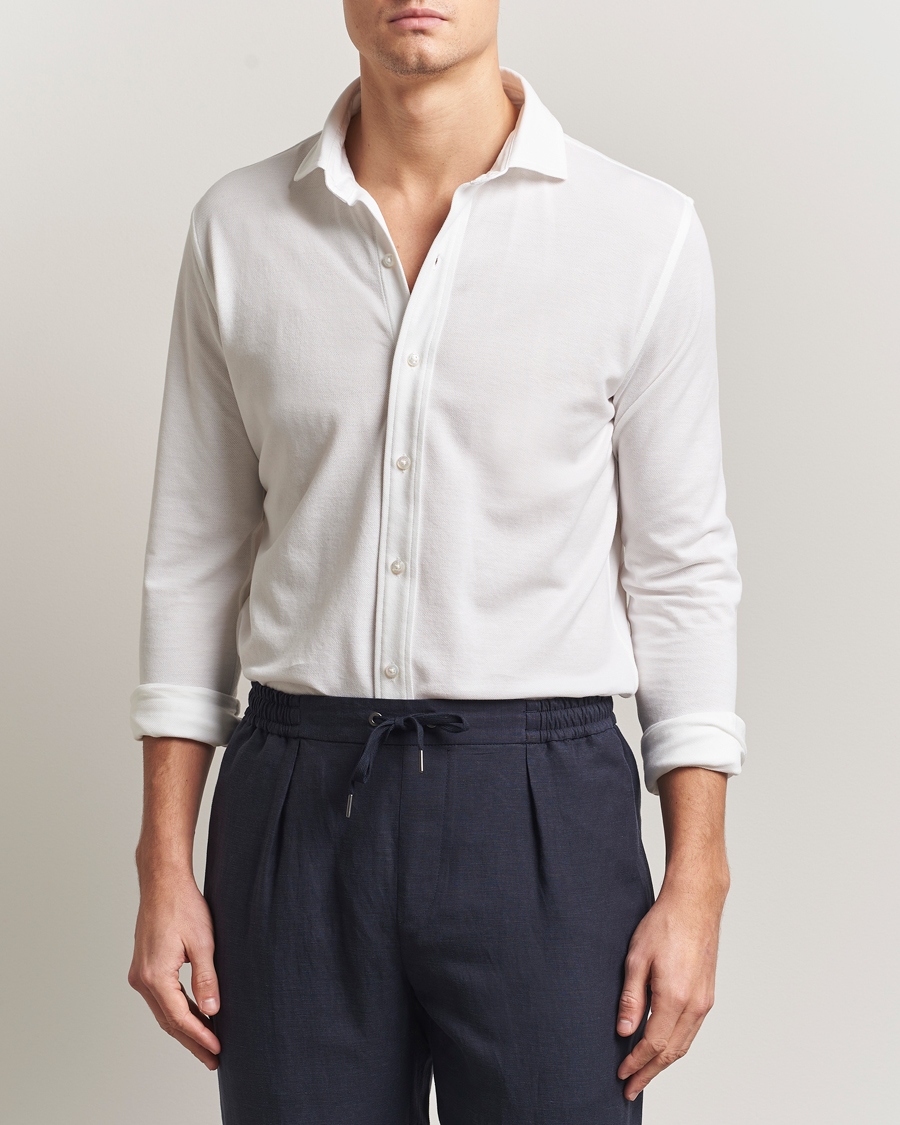 Mies | Kauluspaidat | Ralph Lauren Purple Label | Washed Cotton Pique Shirt White
