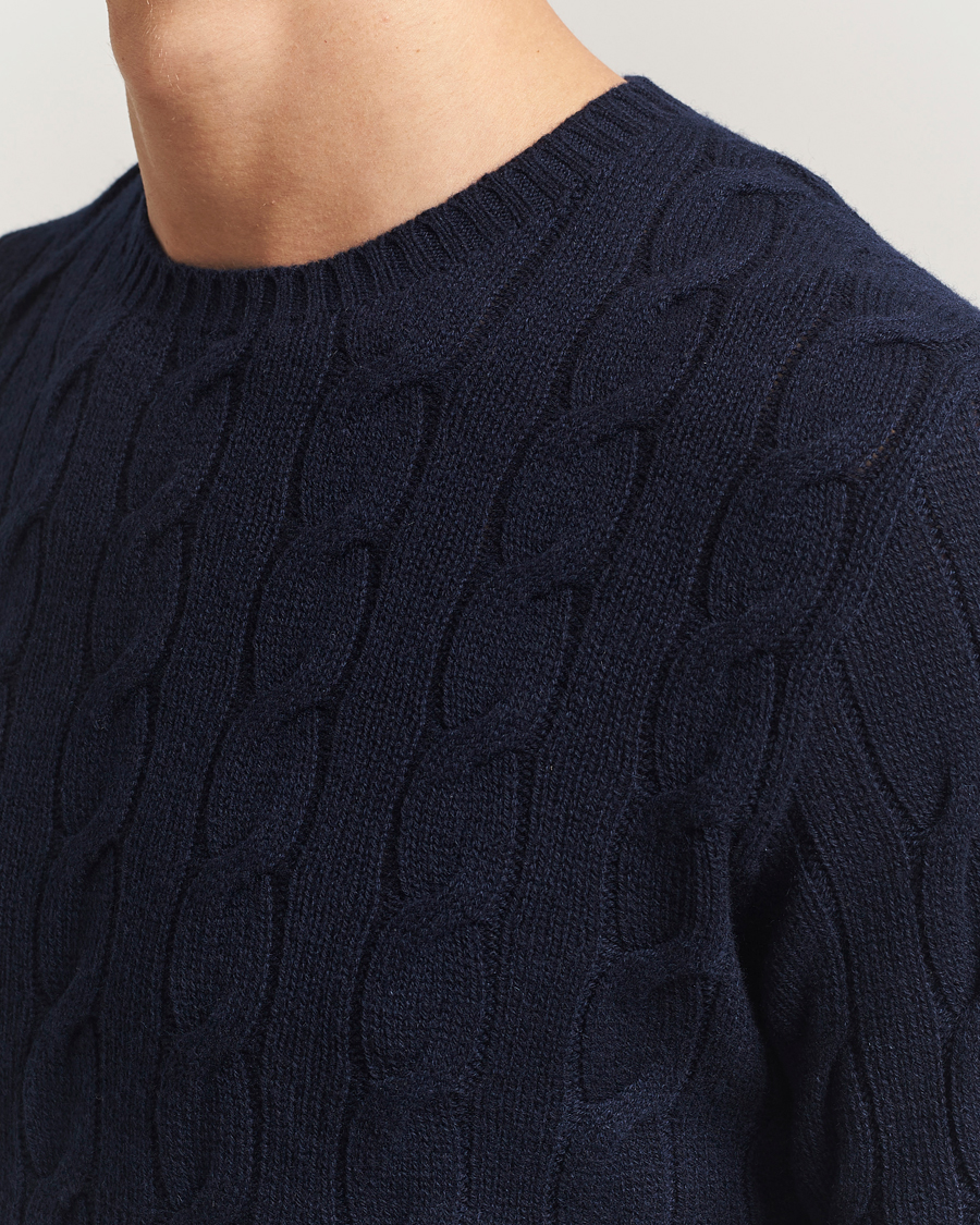 Mies | Puserot | Ralph Lauren Purple Label | Cashmere Cable Sweater Chairman Navy