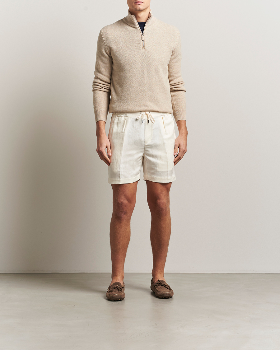 Mies | Shortsit | Ralph Lauren Purple Label | Silk/Linen Drawstring Shorts Cream
