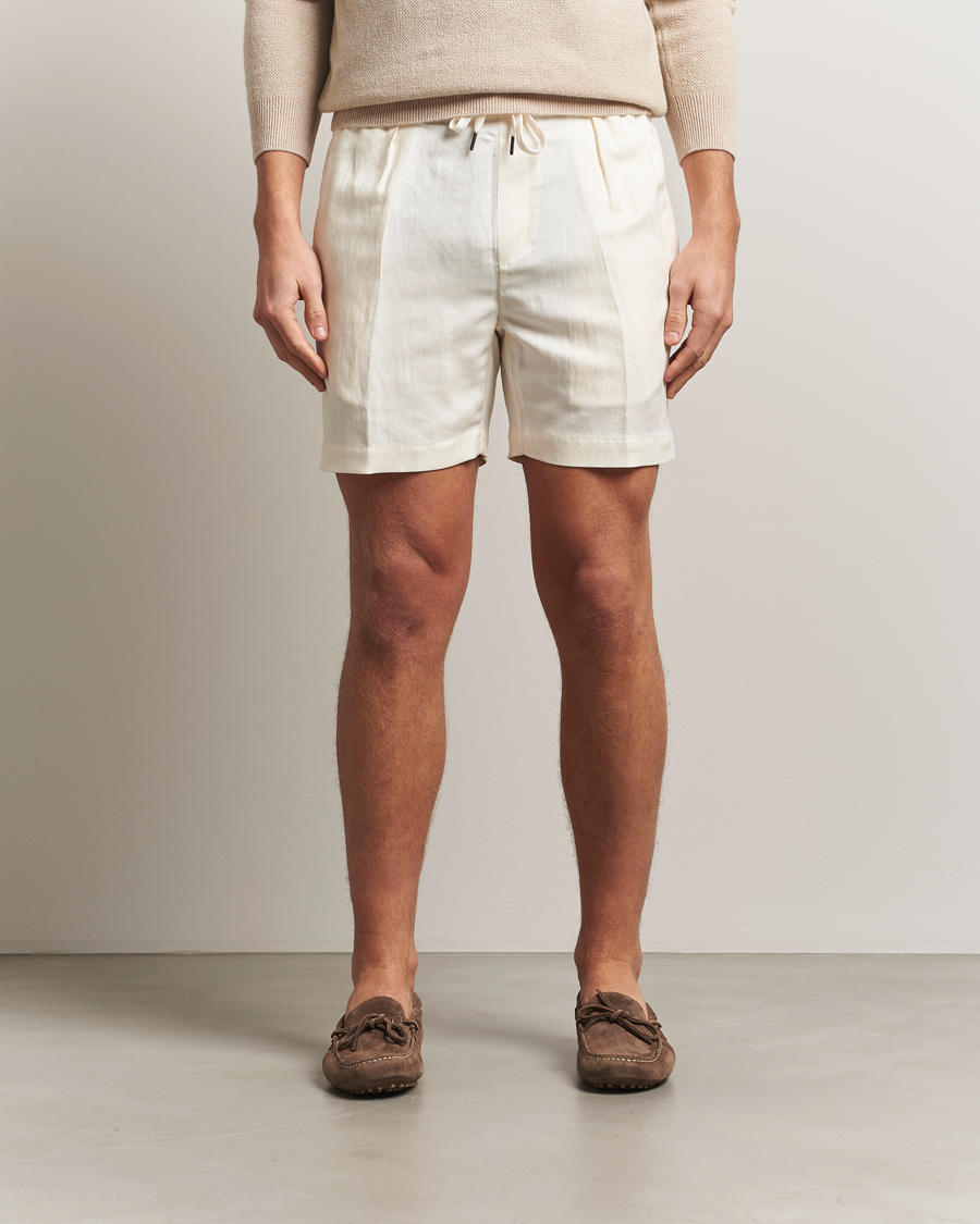 Mies | Shortsit | Ralph Lauren Purple Label | Silk/Linen Drawstring Shorts Cream