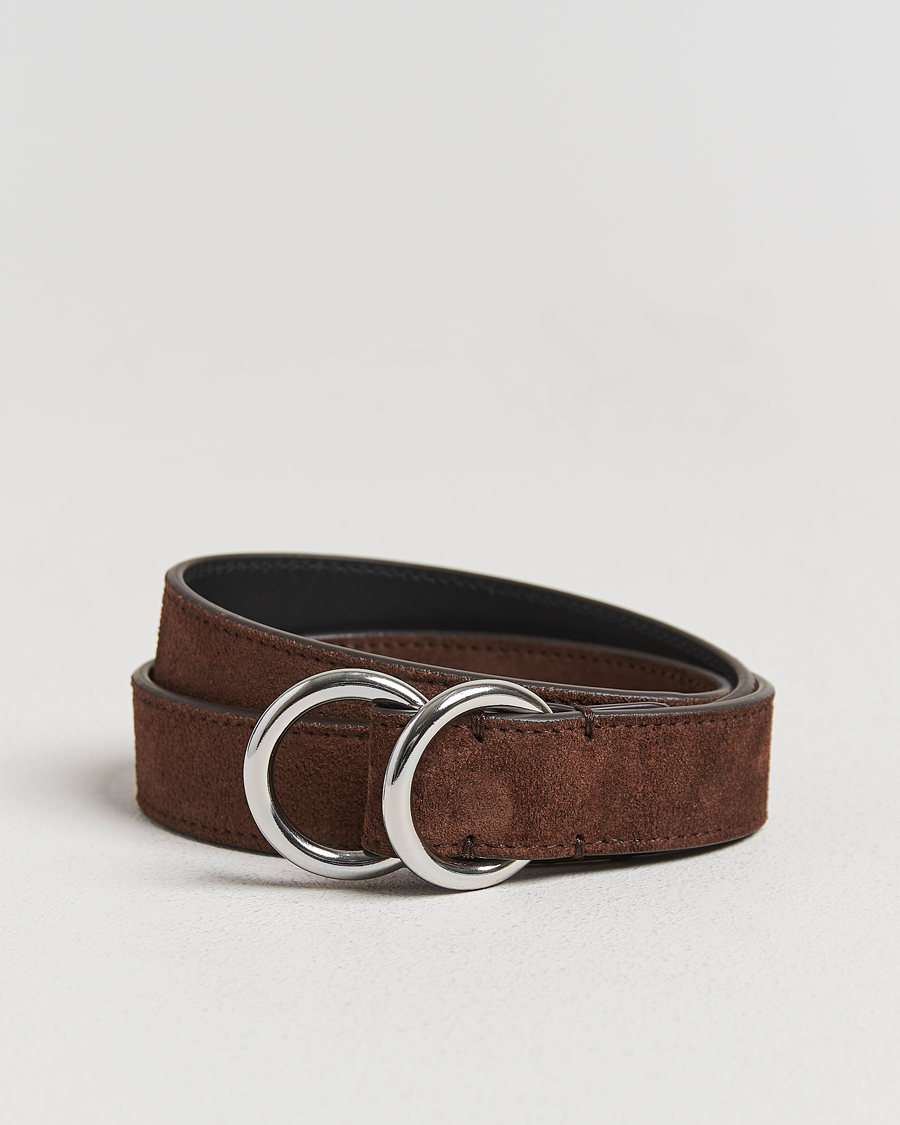 Mies | Vyöt | Ralph Lauren Purple Label | Ring Belt Dark Brown Suede