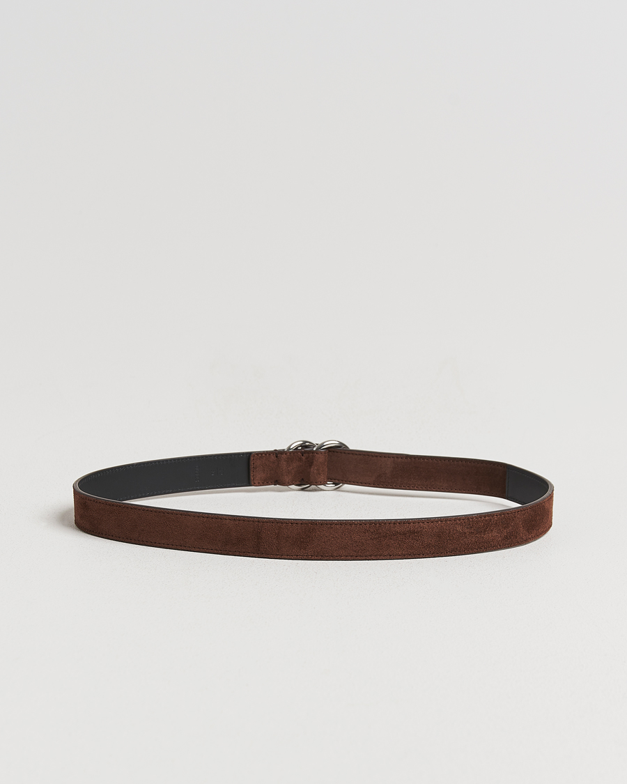 Mies | Vyöt | Ralph Lauren Purple Label | Ring Belt Dark Brown Suede