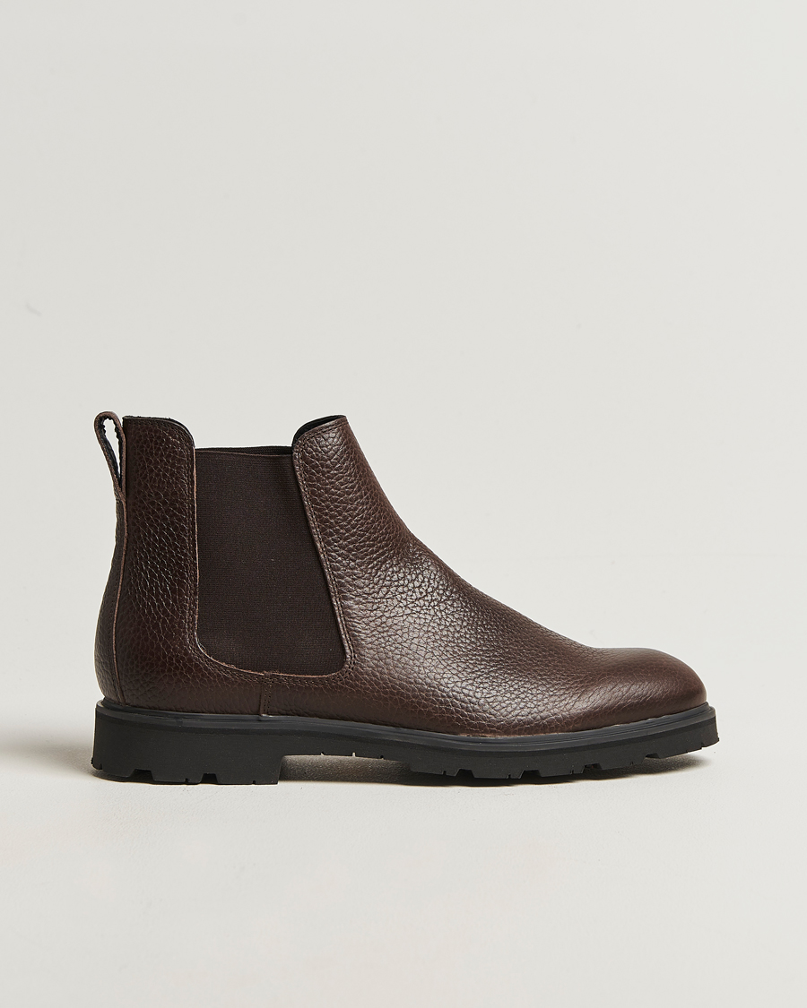 Mies | Nilkkurit | UBR | Thunder Chelsea Grained Leather Boot Dark Brown
