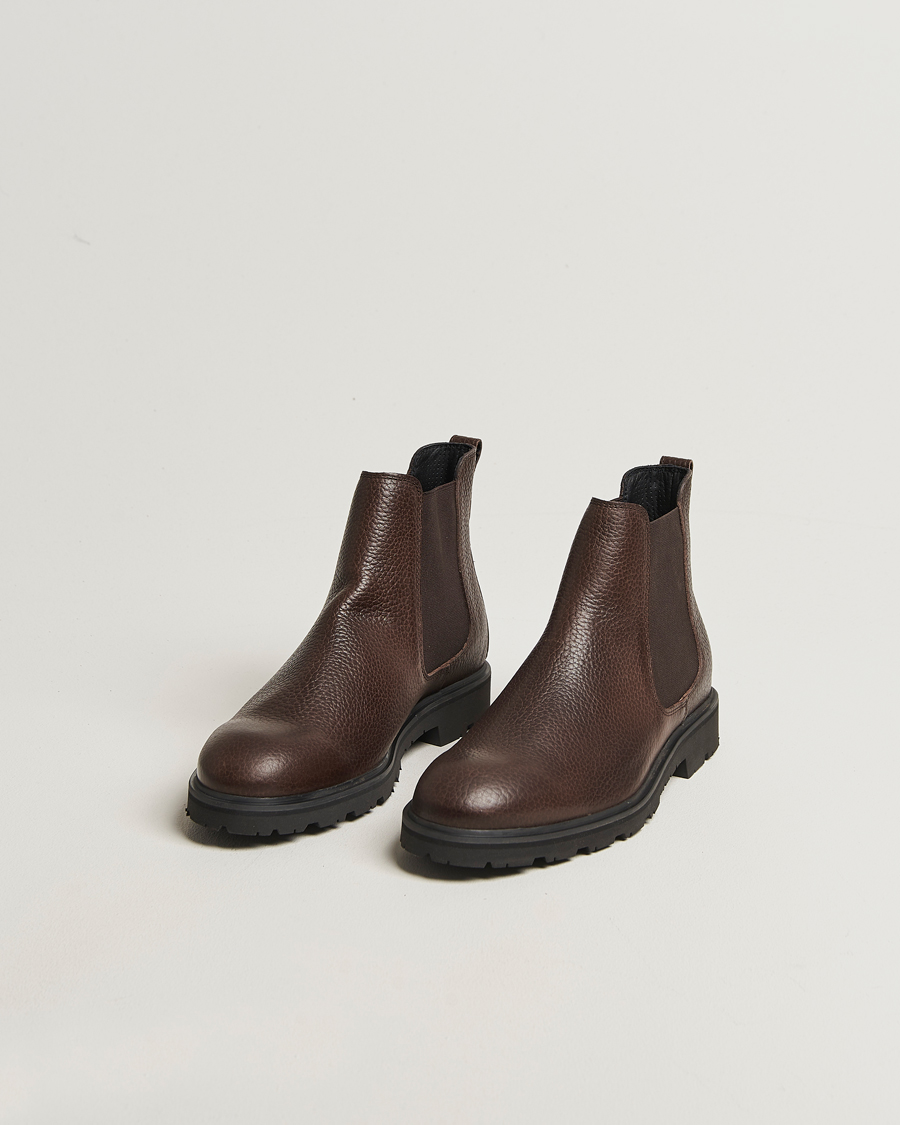 Mies | Nilkkurit | UBR | Thunder Chelsea Grained Leather Boot Dark Brown