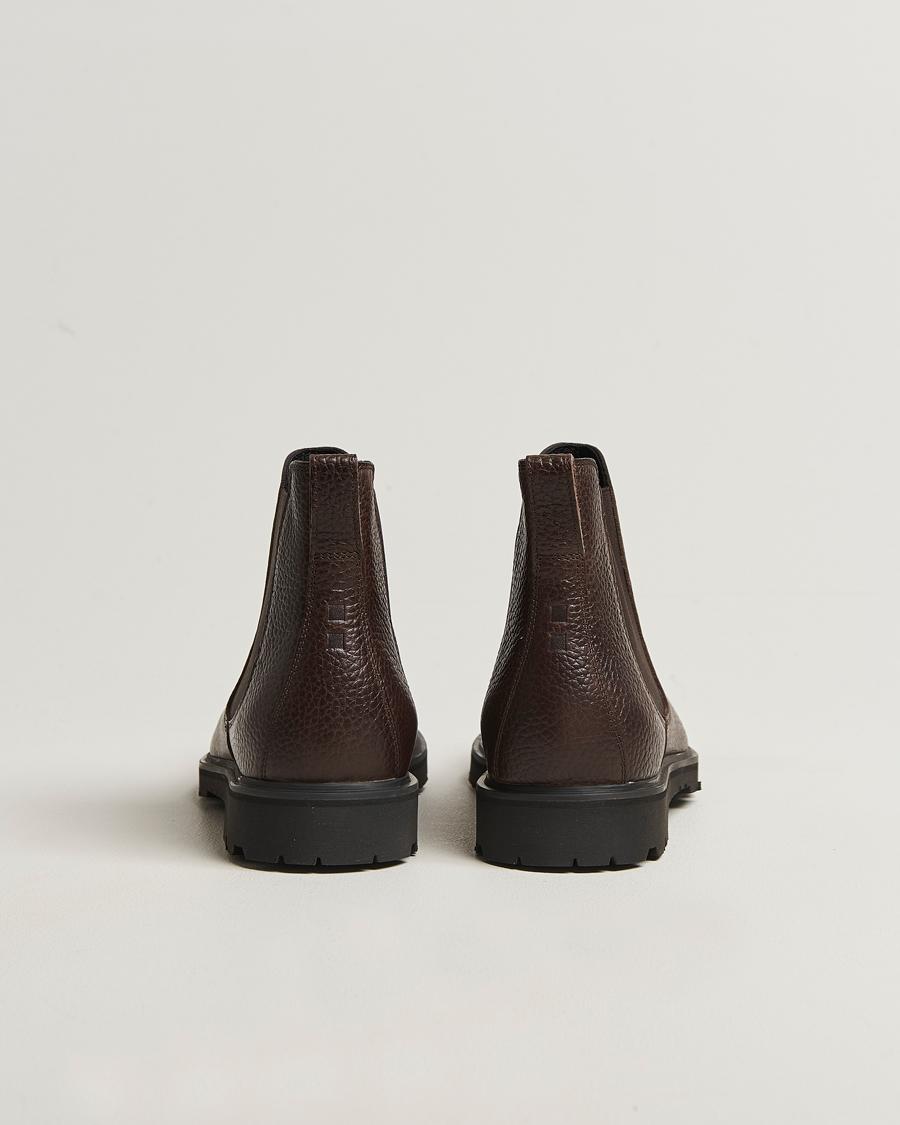 Mies | Nilkkurit | UBR | Thunder Chelsea Grained Leather Boot Dark Brown