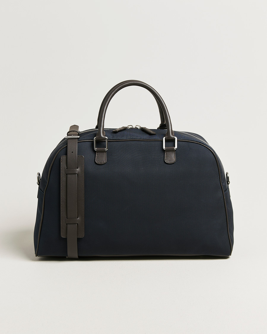 Mies | Laukut | Anderson's | Balistic Nylon/Leather Weekendbag Navy