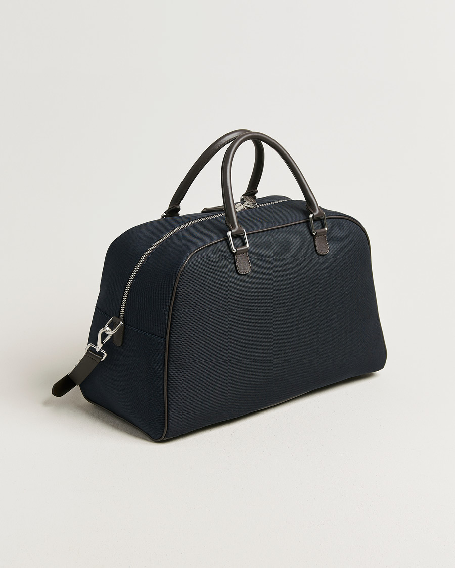 Mies | Laukut | Anderson's | Balistic Nylon/Leather Weekendbag Navy