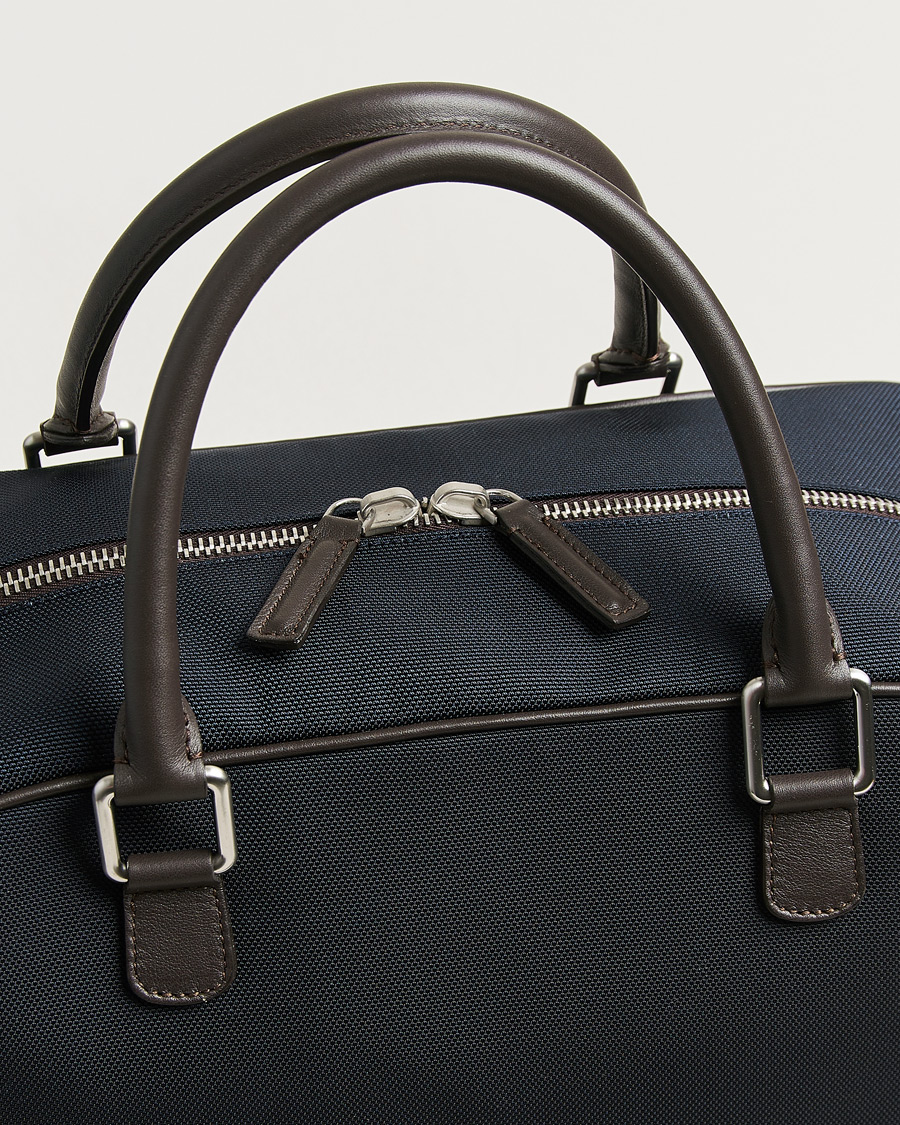 Mies | Laukut | Anderson's | Balistic Nylon/Leather Weekendbag Navy