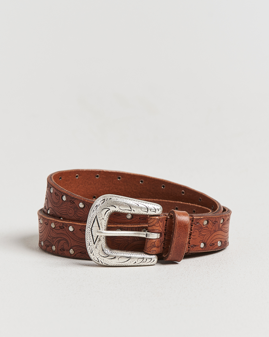 Mies | Vyöt | Anderson's | Stud Western 2,5cm Belt Brown
