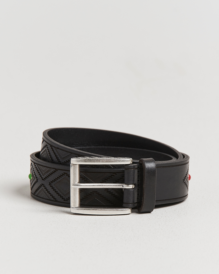 Mies | Vyöt | Anderson's | Diamond Pattern Western 3,5cm Belt Black