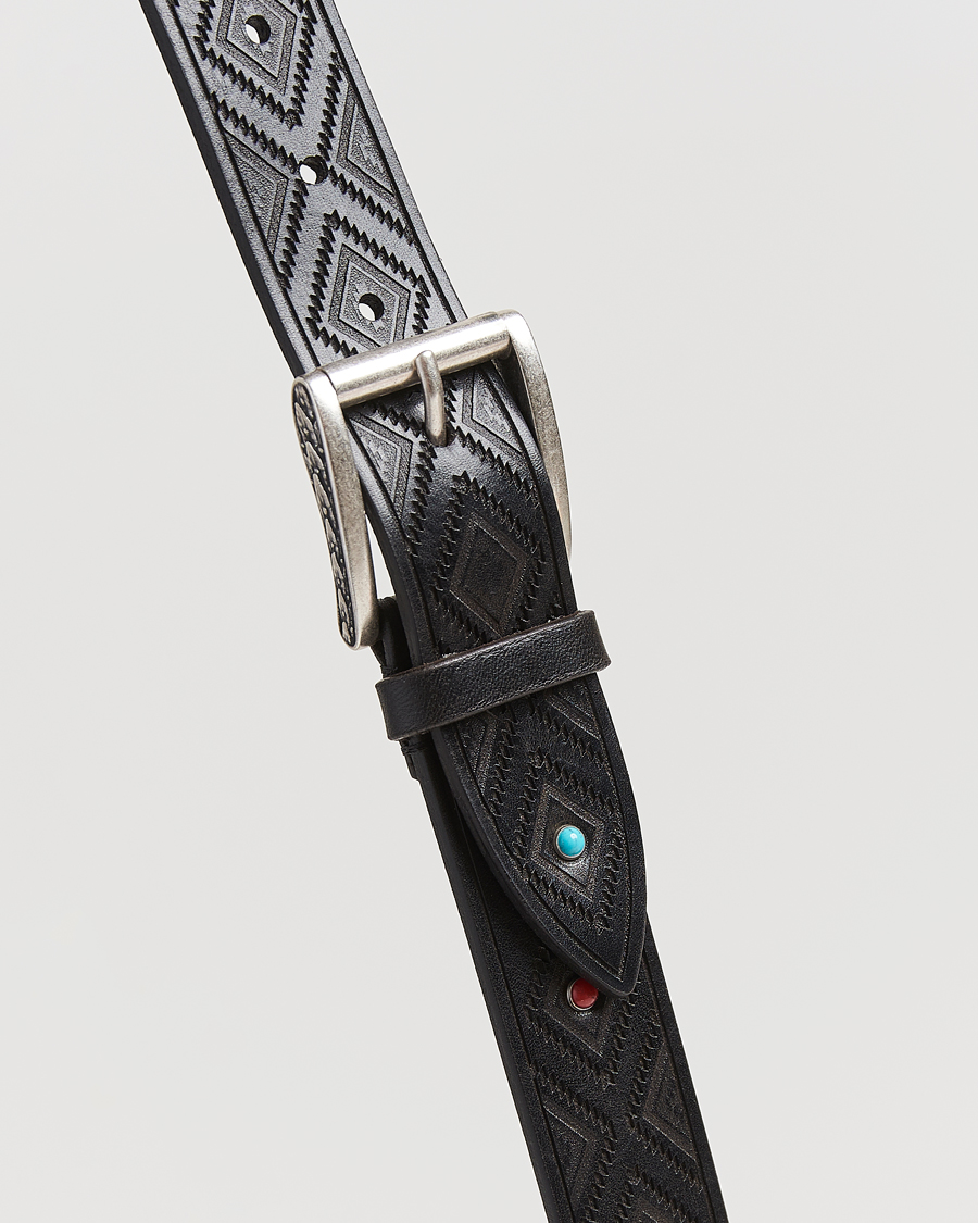 Mies | Vyöt | Anderson's | Diamond Pattern Western 3,5cm Belt Black