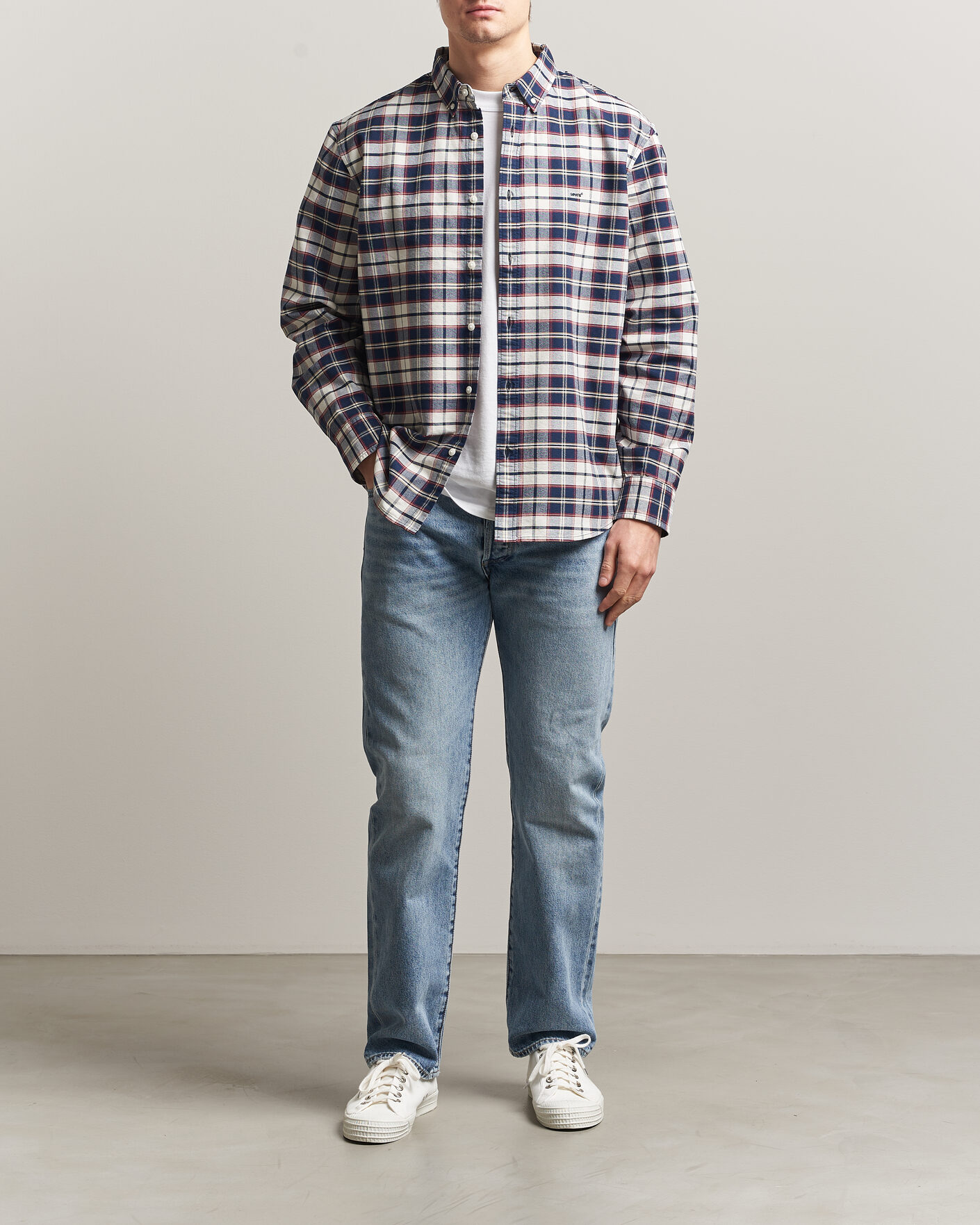 Mies | Kauluspaidat | Levi's | Cotton Checked Shirt Dress Blues