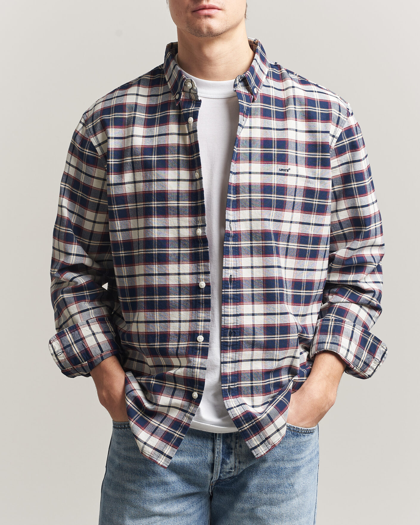 Mies | Kauluspaidat | Levi's | Cotton Checked Shirt Dress Blues