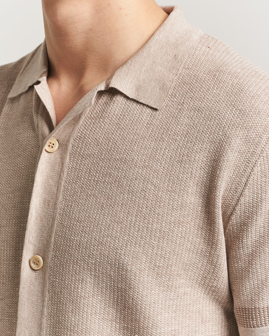 Mies | Kauluspaidat | Brioni | Cotton/Linen Cuban Shirt Beige