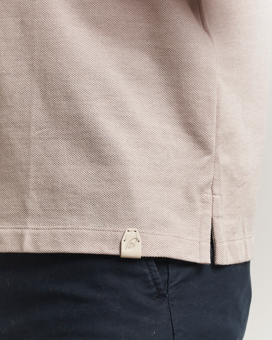 Mies | Pikeet | Brioni | Short Sleeve Cotton Piquet Polo Beige