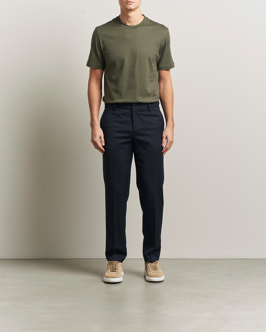 Mies | T-paidat | Brioni | Short Sleeve Cotton T-Shirt Military