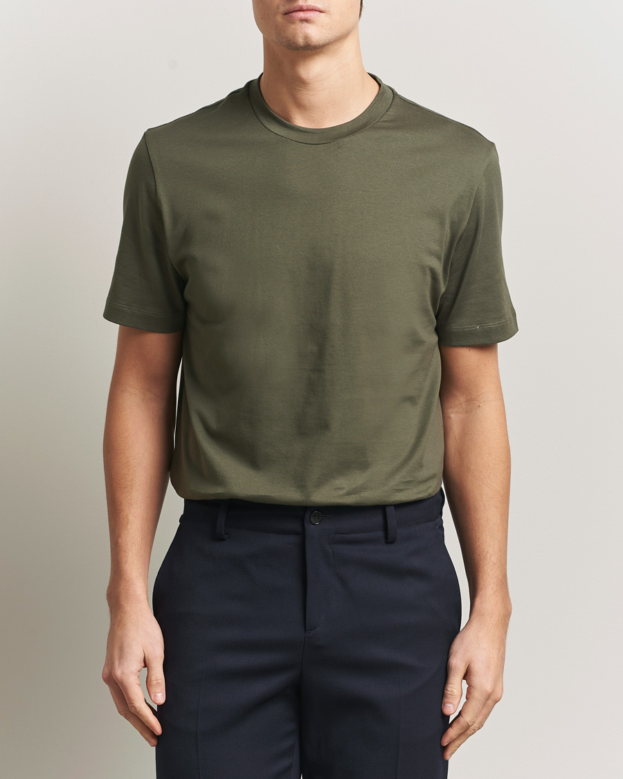 Mies | T-paidat | Brioni | Short Sleeve Cotton T-Shirt Military
