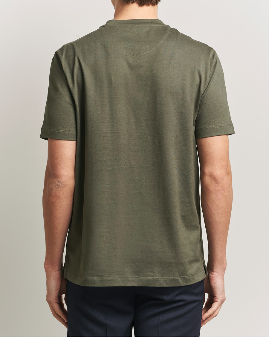Mies | T-paidat | Brioni | Short Sleeve Cotton T-Shirt Military