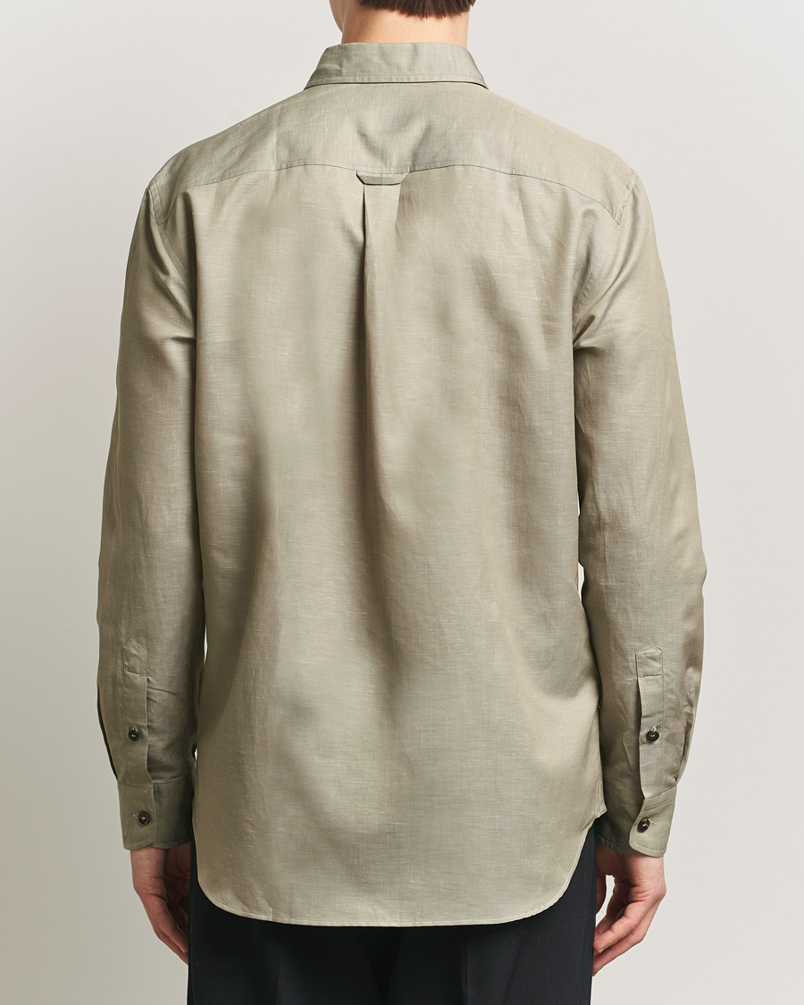 Mies | Kauluspaidat | Brioni | Cotton/Linen Overshirt Olive
