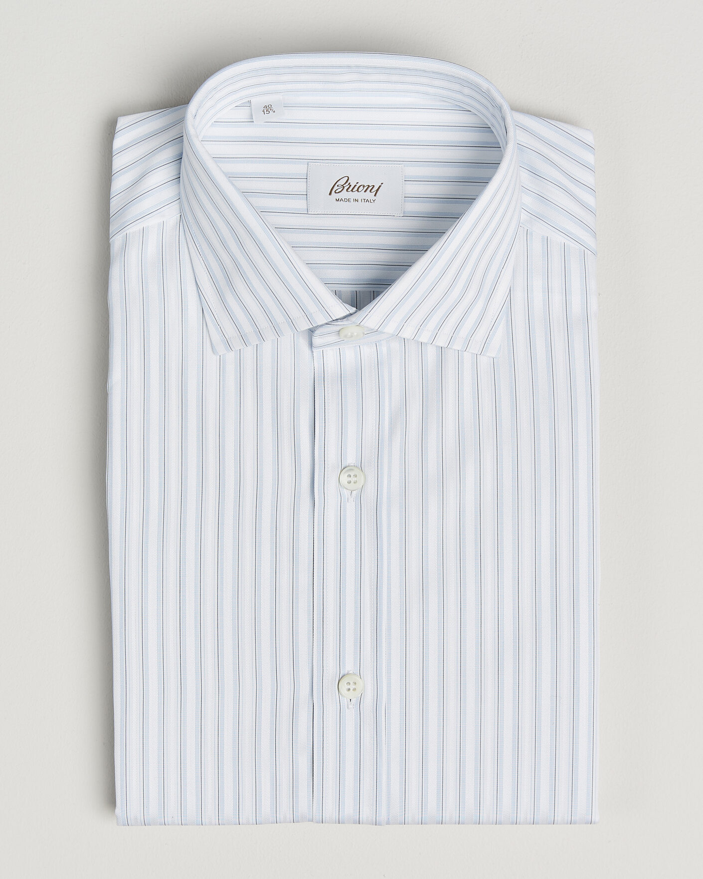 Mies | Kauluspaidat | Brioni | Slim Fit Dress Shirt Light Blue Stripe