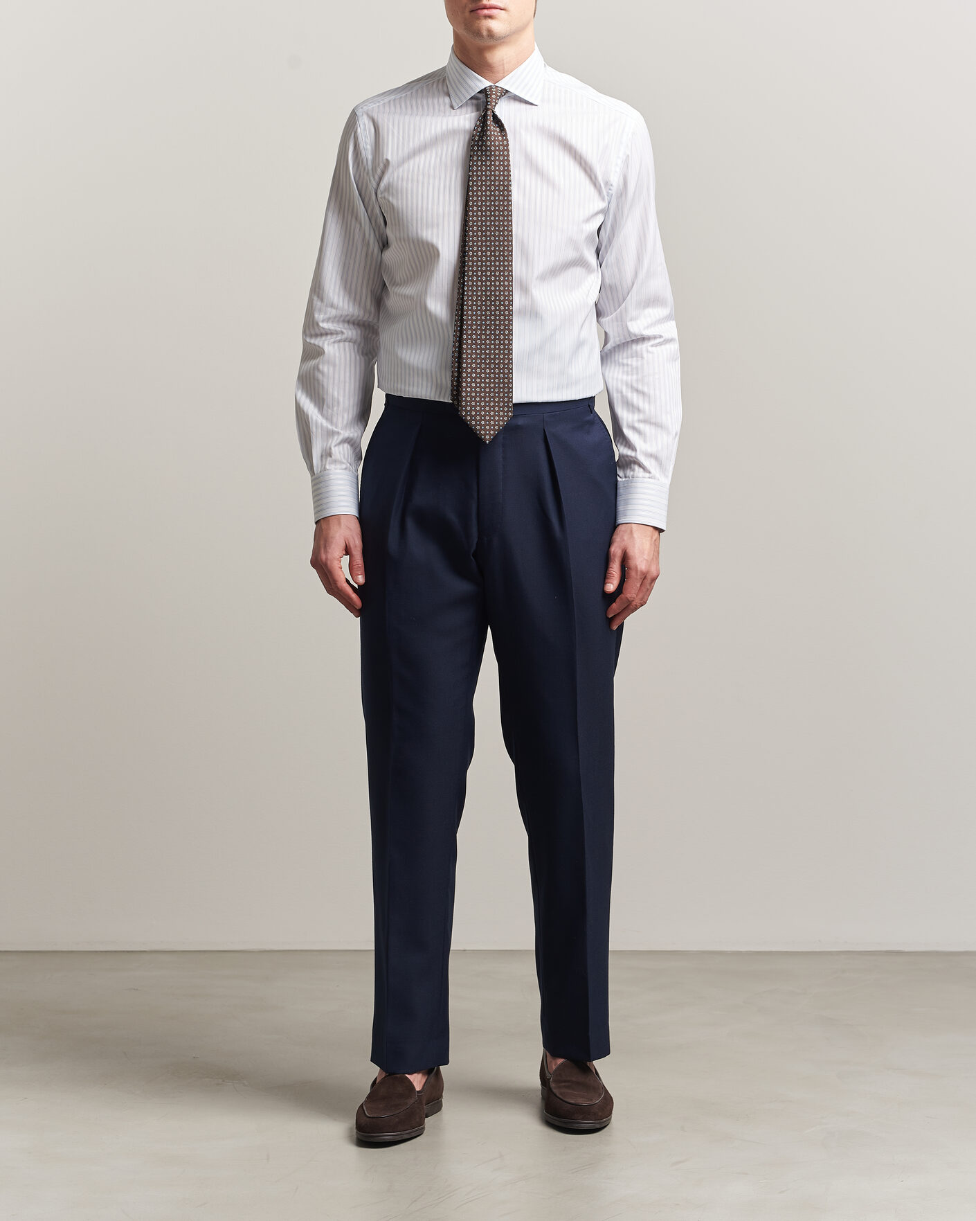 Mies | Kauluspaidat | Brioni | Slim Fit Dress Shirt Light Blue Stripe