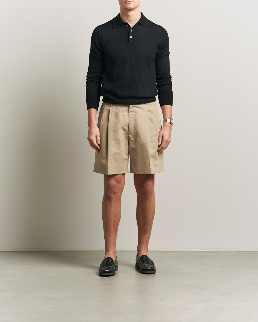 Mies | Shortsit | Brioni | Cotton/Linen Drawstring Shorts Beige