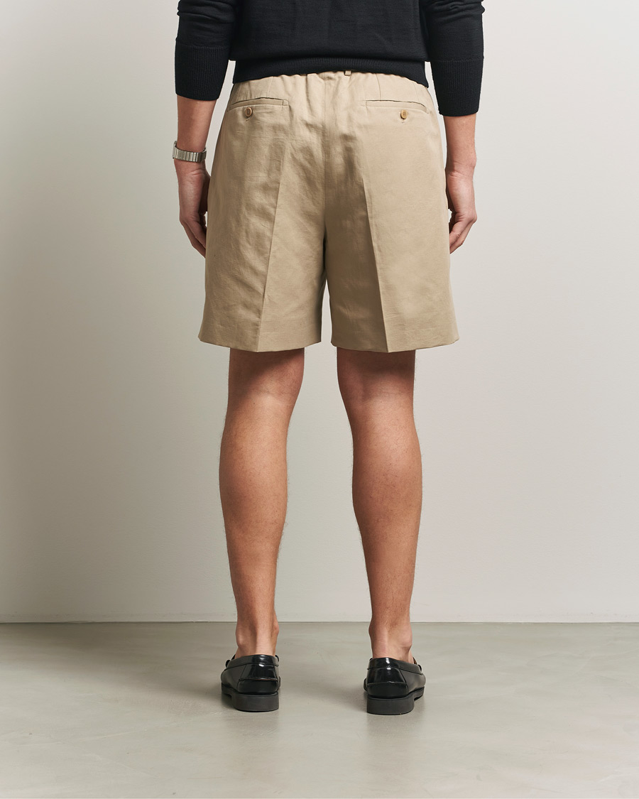 Mies | Shortsit | Brioni | Cotton/Linen Drawstring Shorts Beige