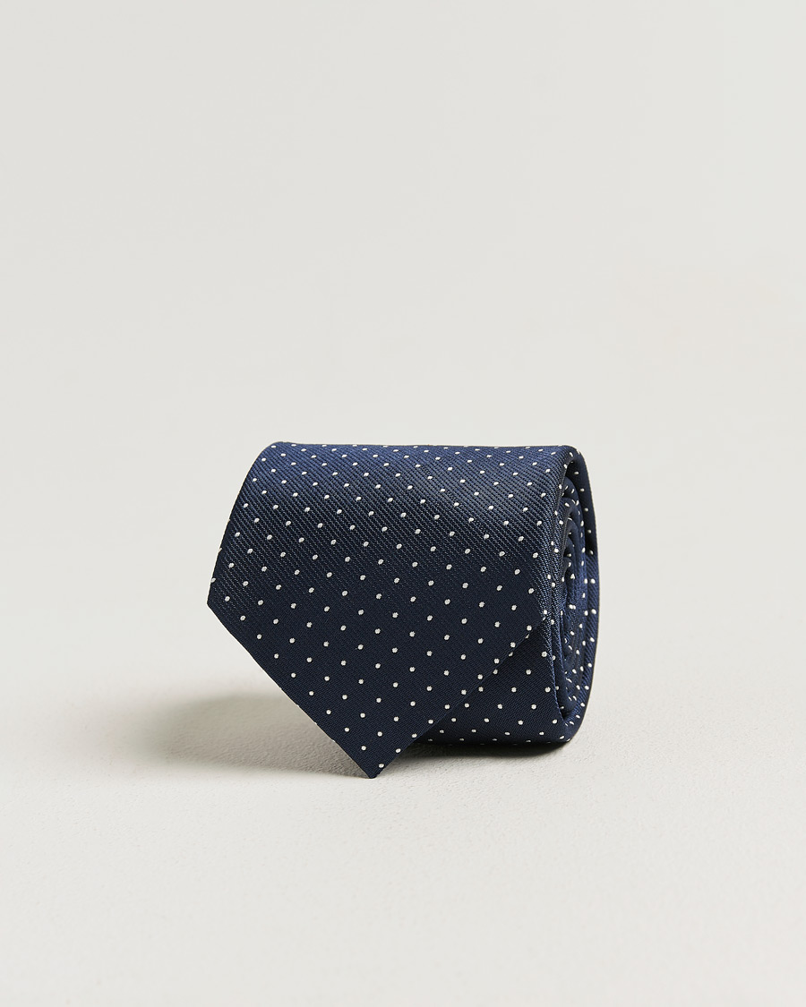 Mies | Solmiot | Brioni | Jacquard Dot Silk Tie Navy
