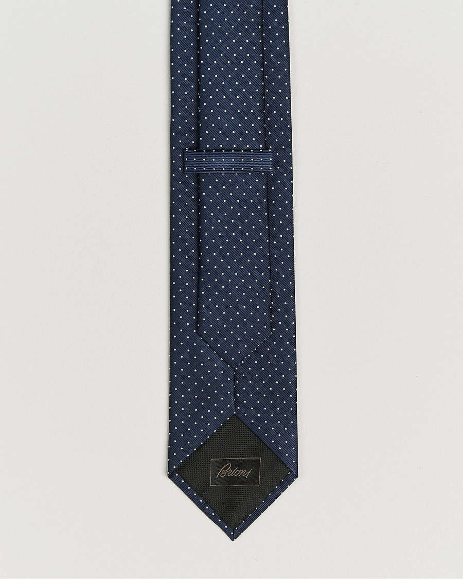 Mies | Solmiot | Brioni | Jacquard Dot Silk Tie Navy