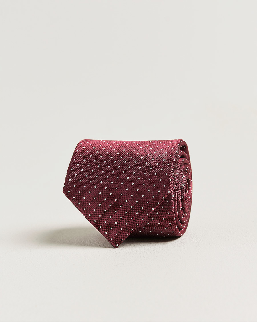 Mies | Solmiot | Brioni | Jacquard Dot Silk Tie Burgundy