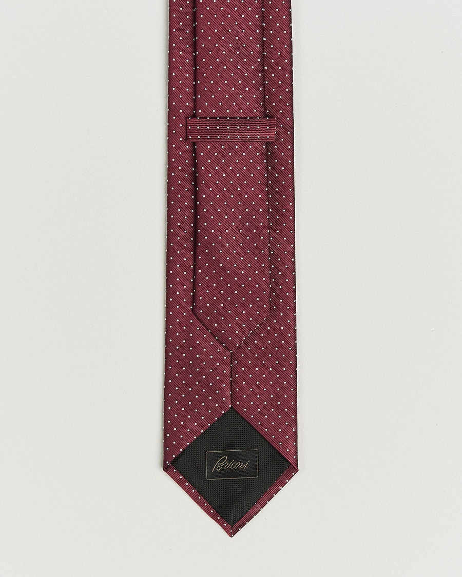 Mies | Solmiot | Brioni | Jacquard Dot Silk Tie Burgundy