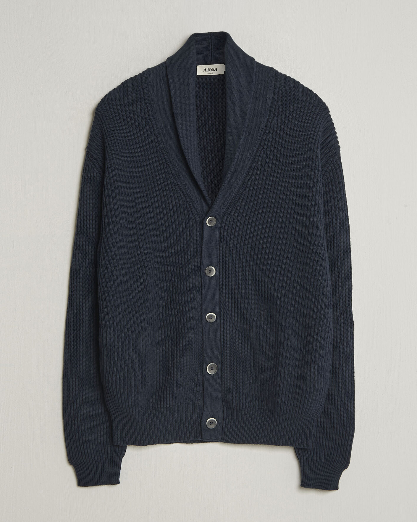 Mies | Puserot | Altea | Cotton/Cashmere Shawl Cardigan Navy