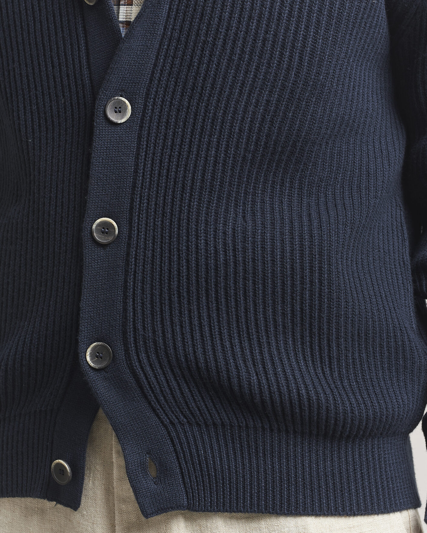 Mies | Puserot | Altea | Cotton/Cashmere Shawl Cardigan Navy