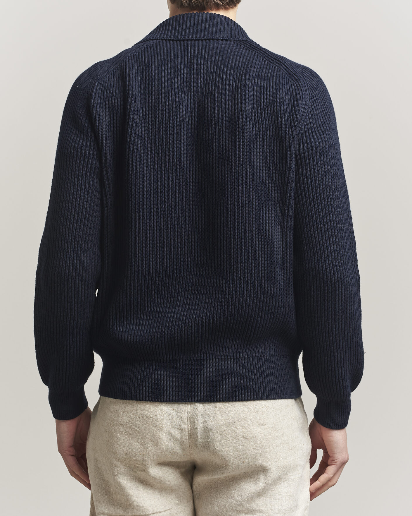 Mies | Puserot | Altea | Cotton Rib Cardigan Jacket Navy