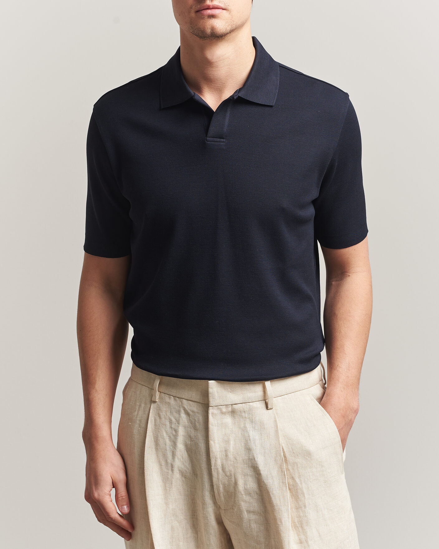 Mies | Pikeet | Altea | Jersey Piquet Polo Navy