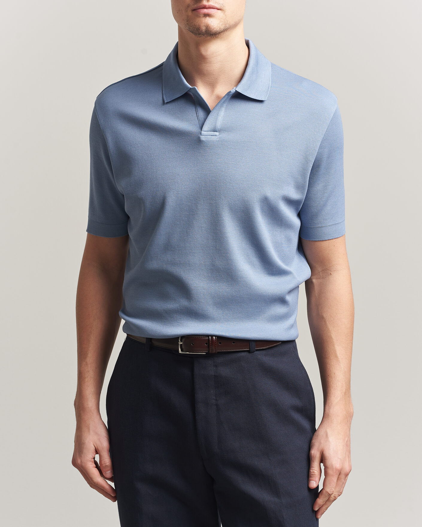 Mies | Pikeet | Altea | Jersey Piquet Polo Light Blue