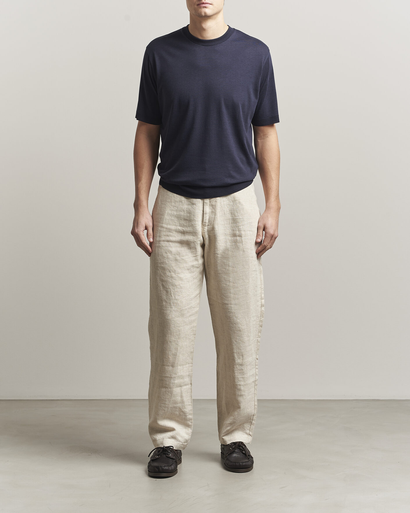 Mies | T-paidat | Altea | Cotton/Stretch Knitted T-Shirt Navy
