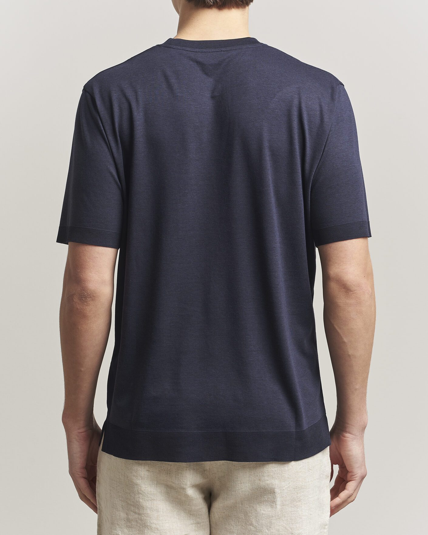 Mies | T-paidat | Altea | Cotton/Stretch Knitted T-Shirt Navy