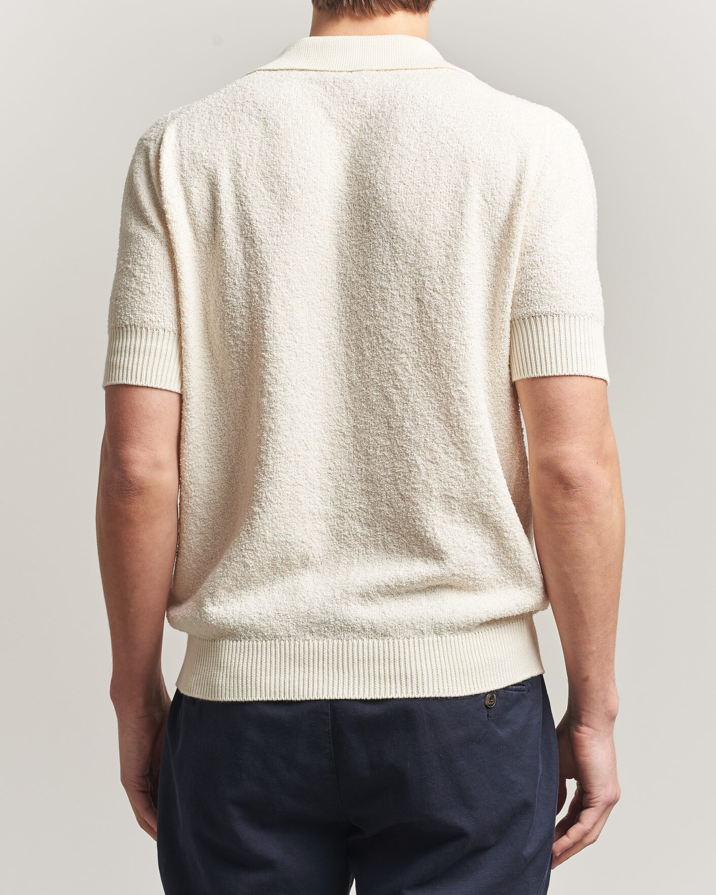 Mies | Kauluspaidat | Altea | Soft Boucle Resort Shirt Off White