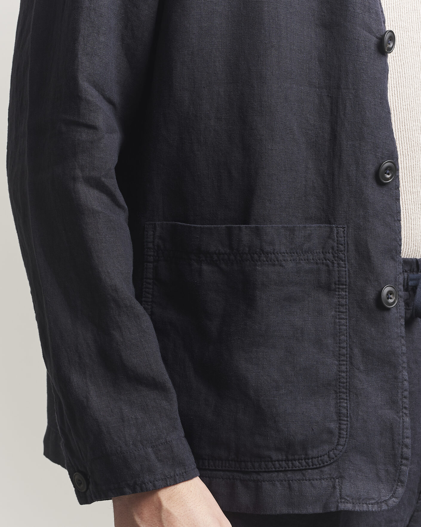 Mies | Takit | Altea | Linen Chore Jacket Navy