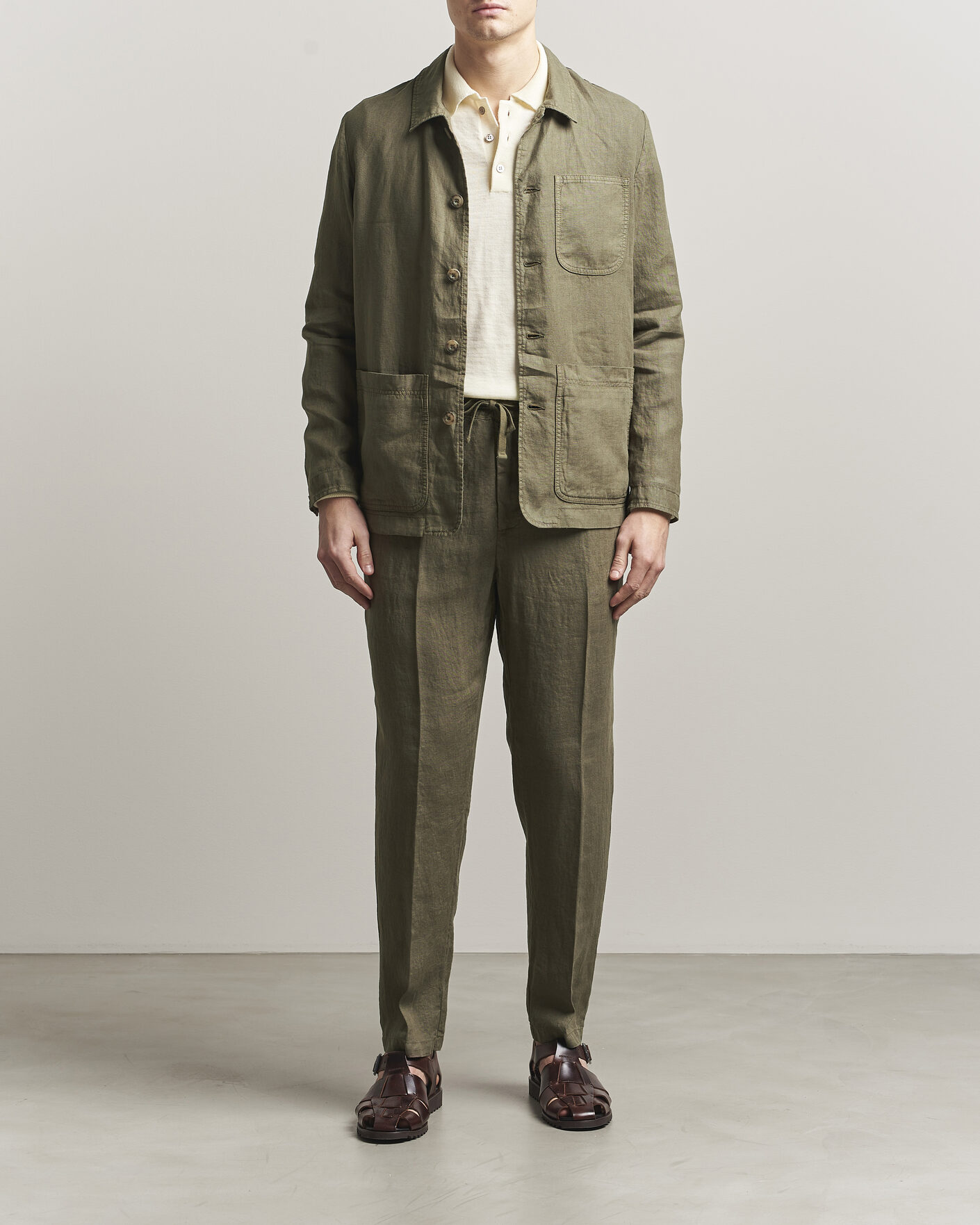 Mies | Takit | Altea | Linen Chore Jacket Military