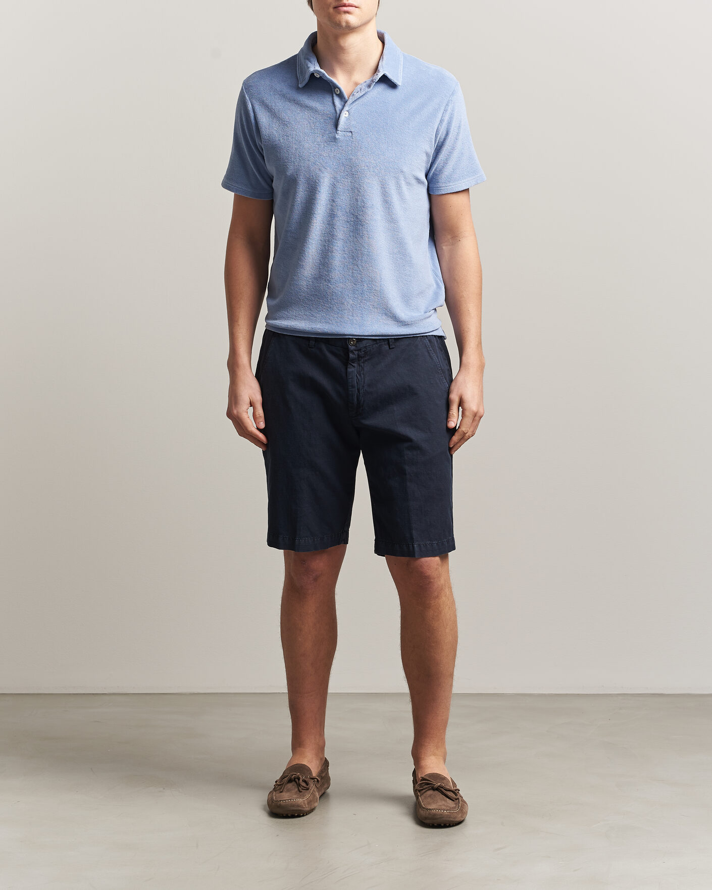 Mies | Pikeet | Altea | Terry Cotton Polo Light Blue