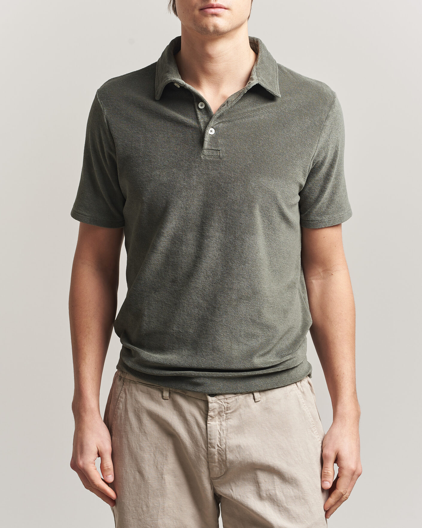 Mies | Pikeet | Altea | Terry Cotton Polo Olive