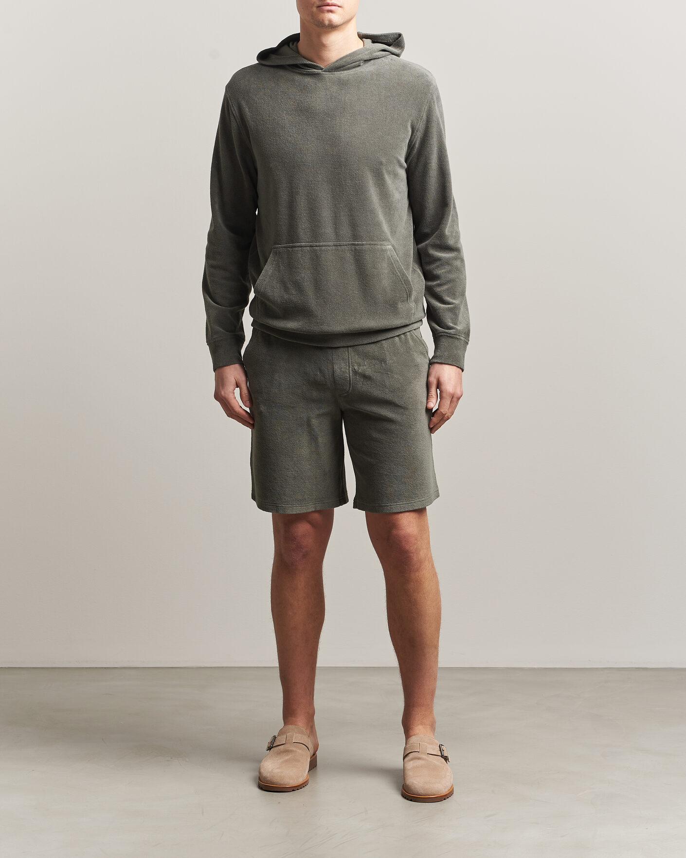 Mies | Shortsit | Altea | Terry Drawstring Shorts Olive
