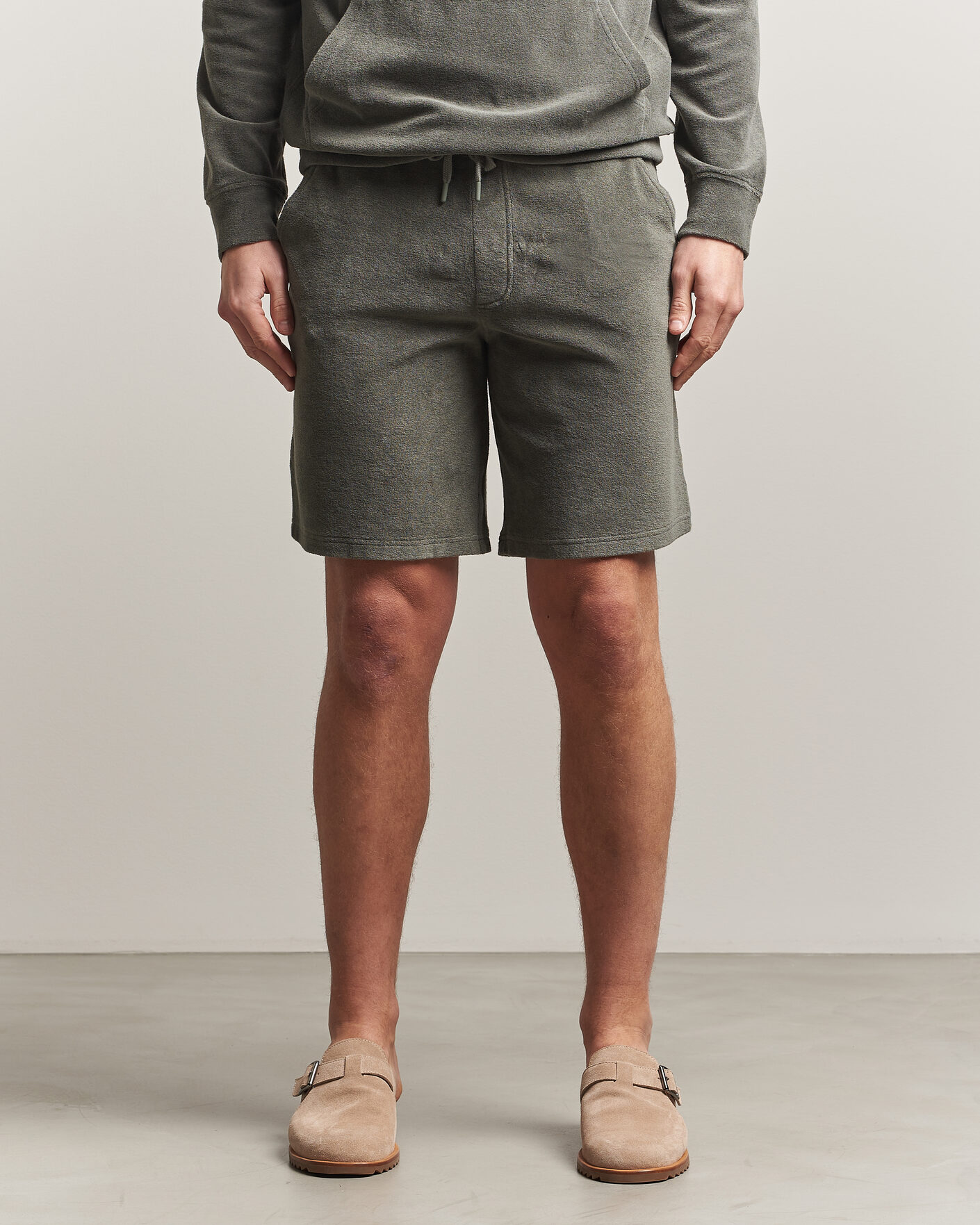 Mies | Shortsit | Altea | Terry Drawstring Shorts Olive