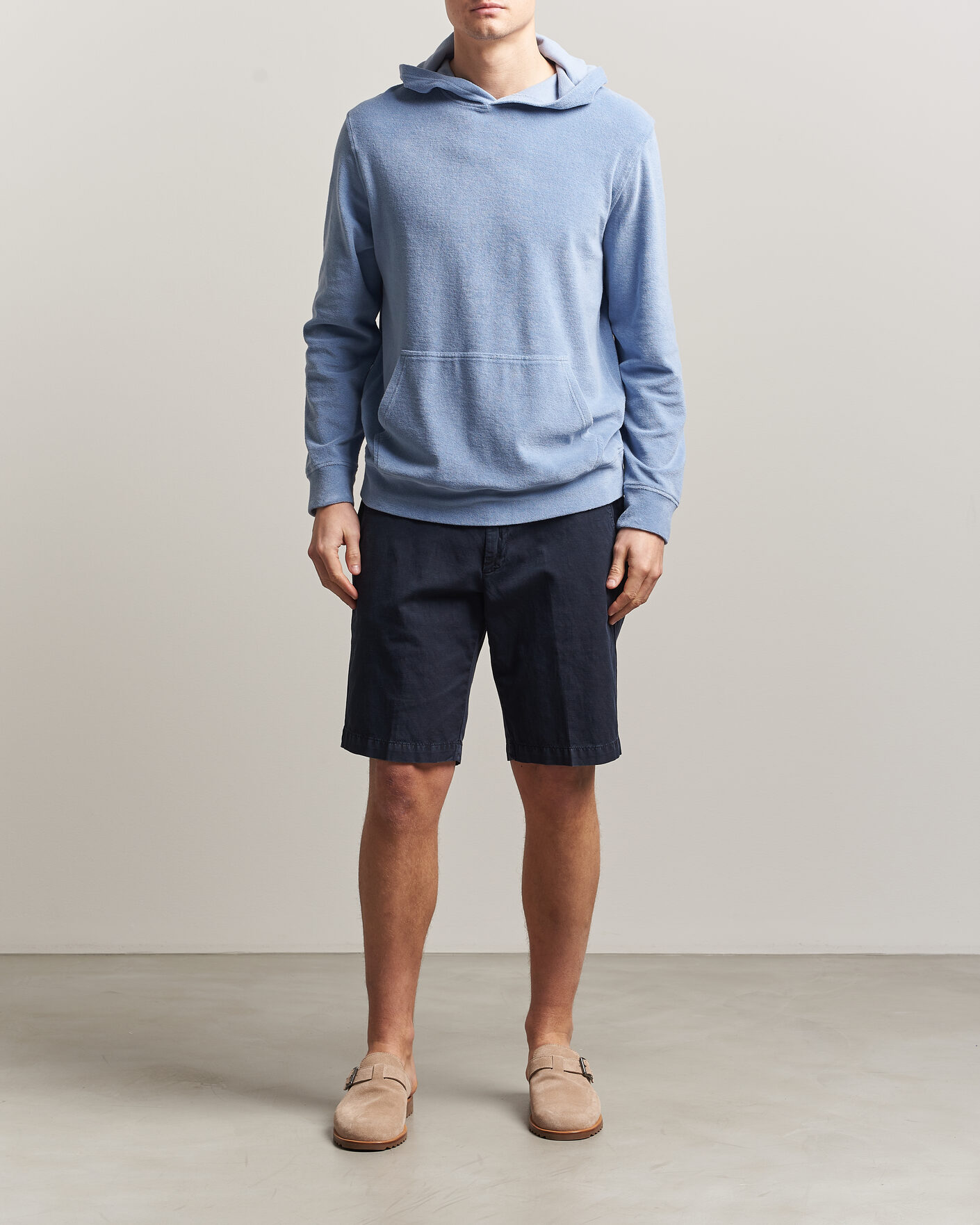 Mies | Puserot | Altea | Terry Cotton Hoodie Light Blue