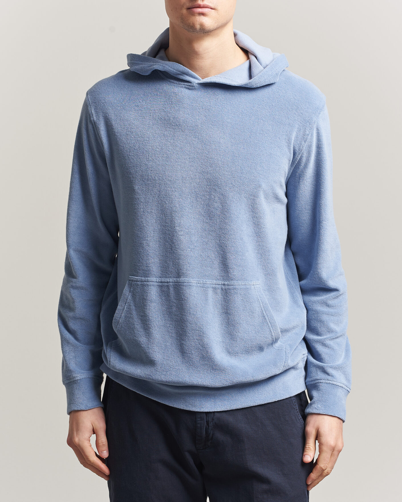Mies | Puserot | Altea | Terry Cotton Hoodie Light Blue